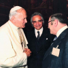 Л.В. Канторовича представляют Папе Римскому Иоанну Павлу II. по случаю приглашения Канторовича на мемориальное заседание в Ватикане памяти Галилео Галилея. 1983 г.