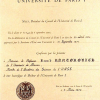 Диплом почетного доктора Парижского университета Сорбонна-Пантеон